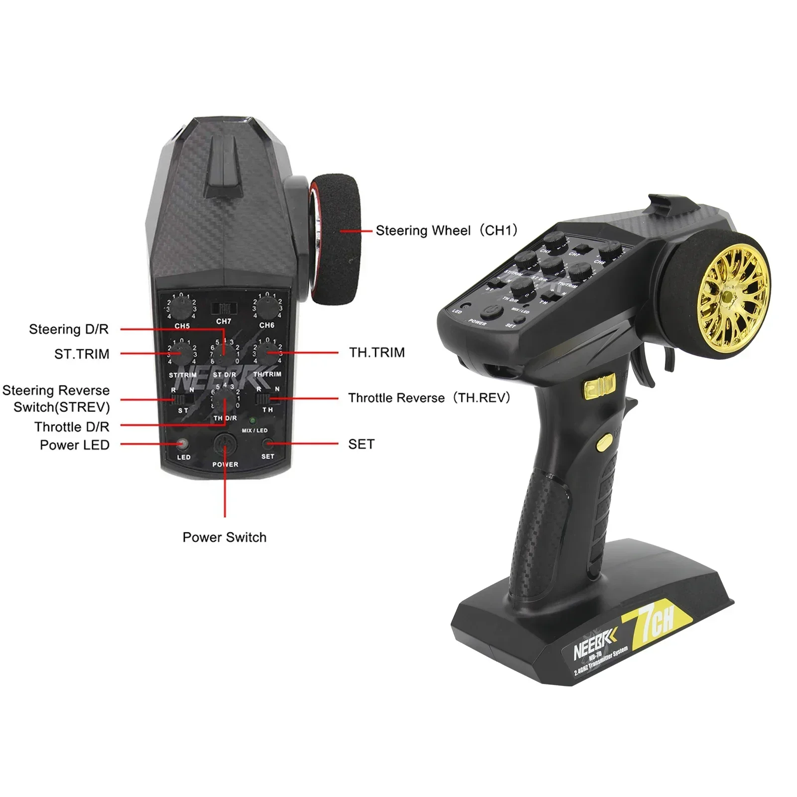 NEEBRC 7CH 2.4Ghz Radio System - Radio Transmitter 2.4Ghz recension och pris