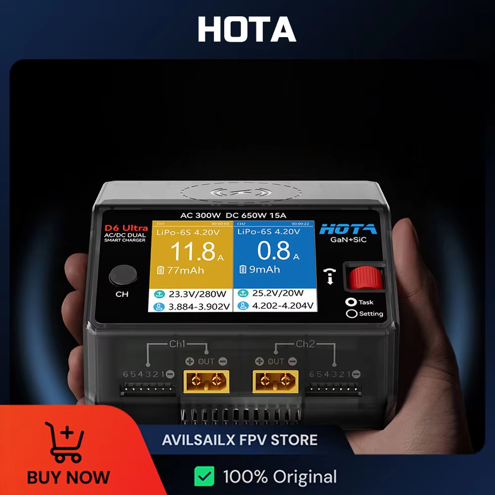 HOTA D6 Ultra GaN+SiC Dual Cha - Lipo Battery 6S recension och pris