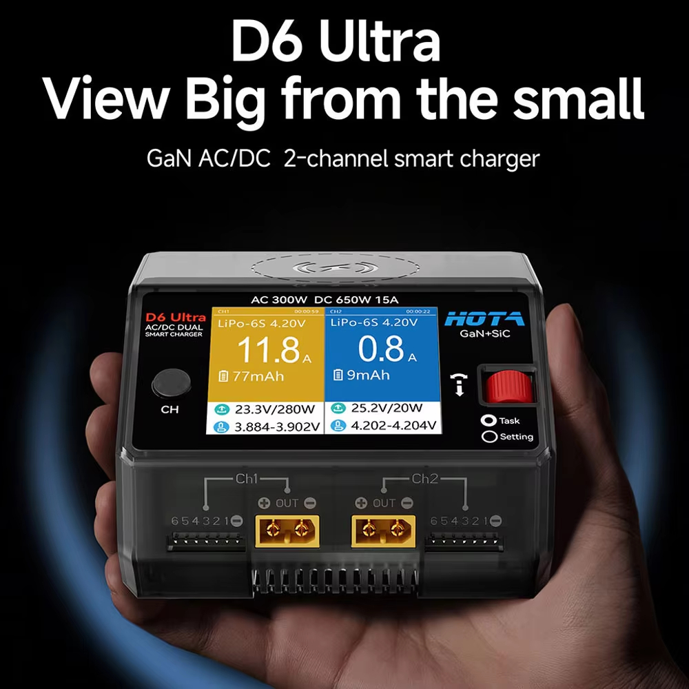 HOTA D6 Ultra GaN+SiC Dual Cha - Lipo Battery 6S recension och pris