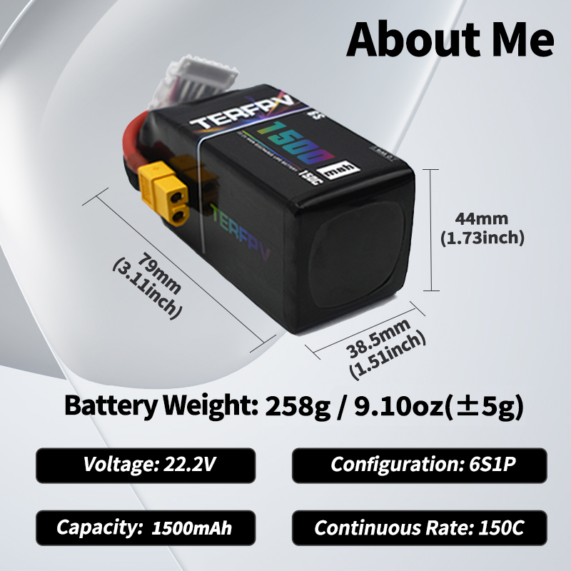 TERFPV Lipo Battery 6S 22.2V 1 - Lipo Battery 6S recension och pris