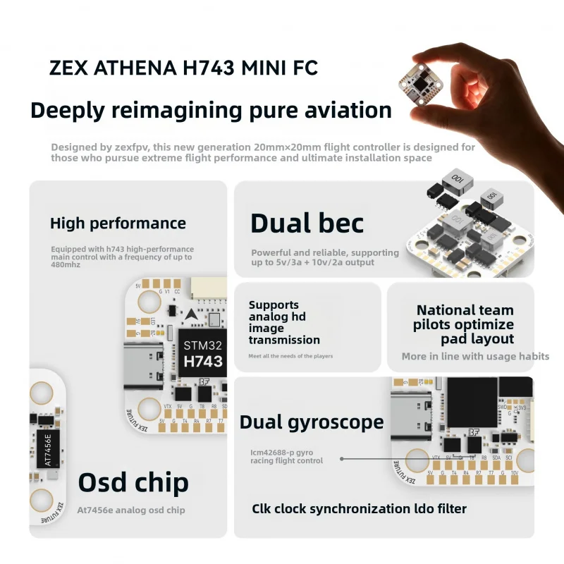 SkyDElZEX ATHENA H743 Mini Fli - Betaflight Fc recension och pris