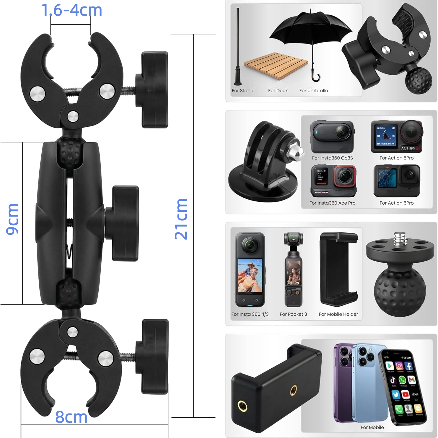 Double Clip Crab Super Clamp C - Runcam Camera recension och pris